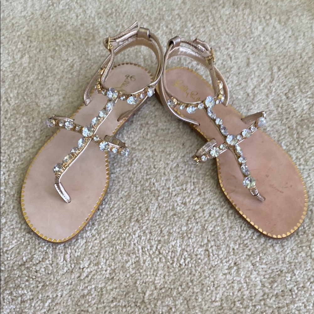 Elegant Lilly Pulitzer gold rhinestone Abbi Sandals, 6.5, NWT - Picture 12 of 13